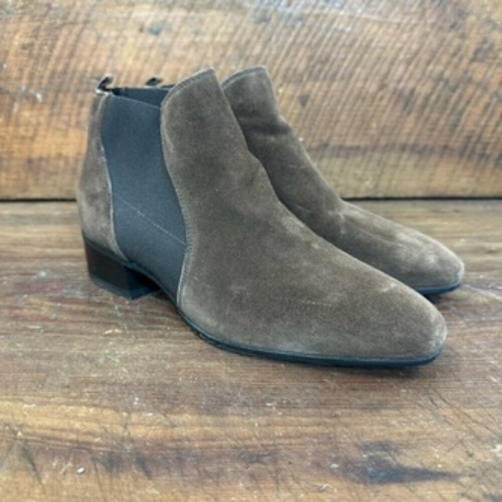 Aquatalia Brown Suede Chelsea Boots Booties 7